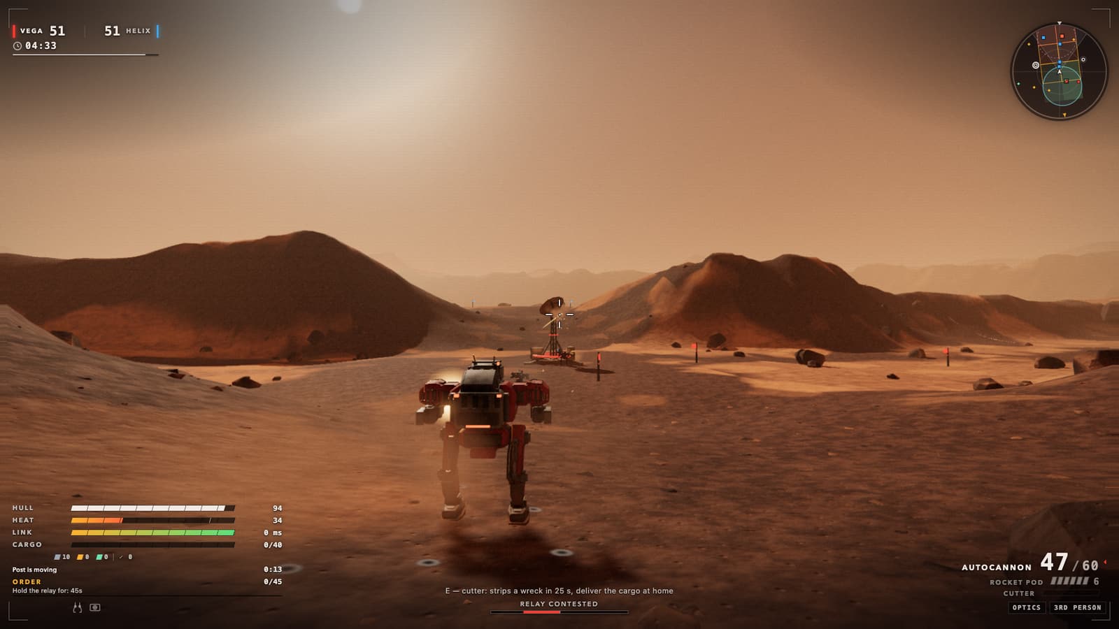 A Trooper chassis facing the relay at the centre of the zone